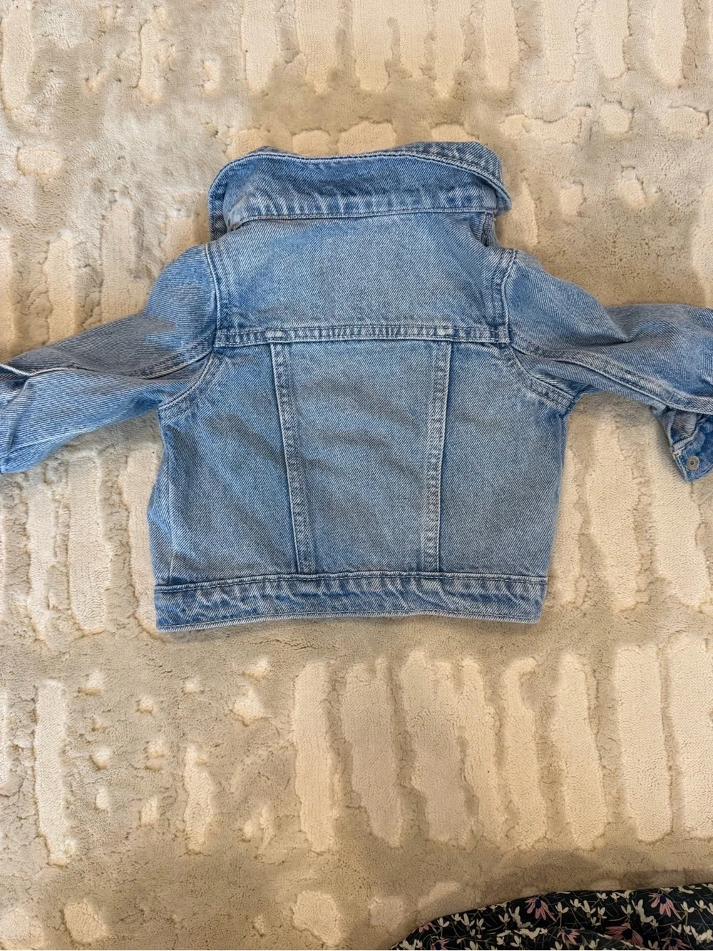 Old Navy Girls Light Blue Denim Jacket with Heart Pockets